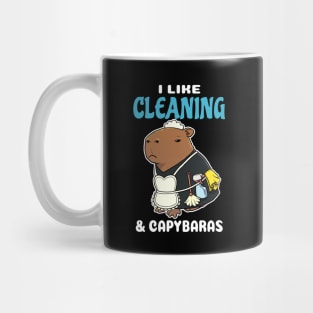 I Like Cleaning and Capybaras Cartoon Mug